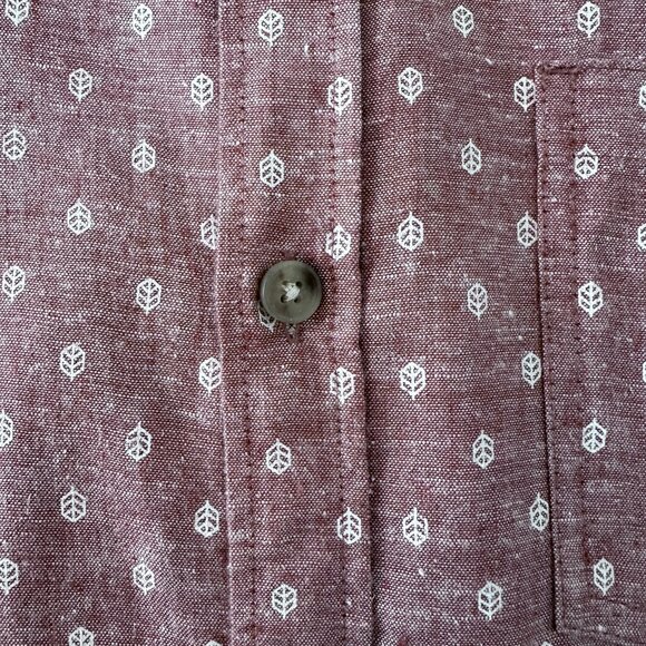 Unisex Short Sleeve Hemp Button Down sz 2XL - Mocha Mousse - Picture 3 of 10